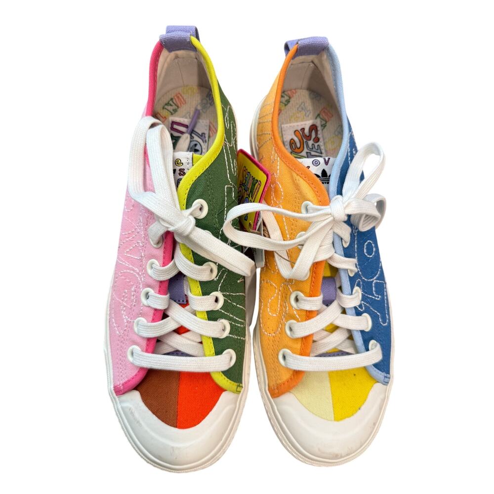 Adidas Nizza Low Pride Love Unites GW2419 M 7.5 / W 8.5 Rainbow Canvas NWT